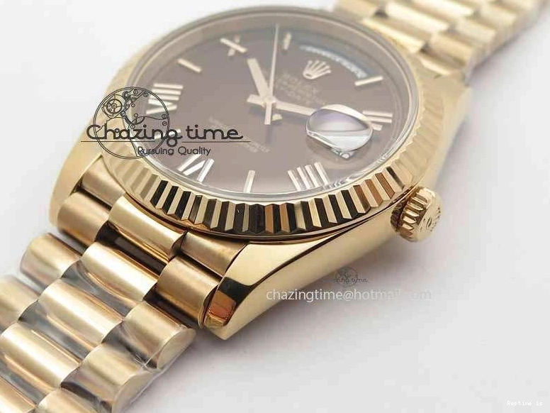 1226 Sophisticated Day-Date 40mm 228239 RG Noob 1:1 Best Edition Brown Roman Dial On RG President Bracelet A 3707